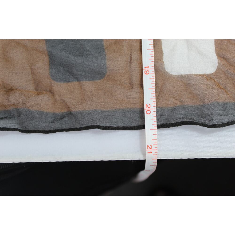 Vintage Burmel pocket square scarf 21"x 20.5" pattern brown white black SILK - Picture 6 of 8